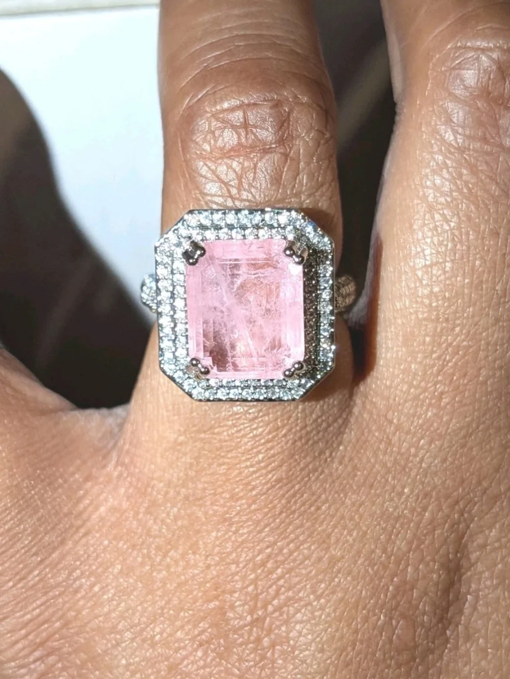 Shiny S925 6 Ct Lab- Created Kunzite Diamond Engagement Ring For Women Sz 6.5